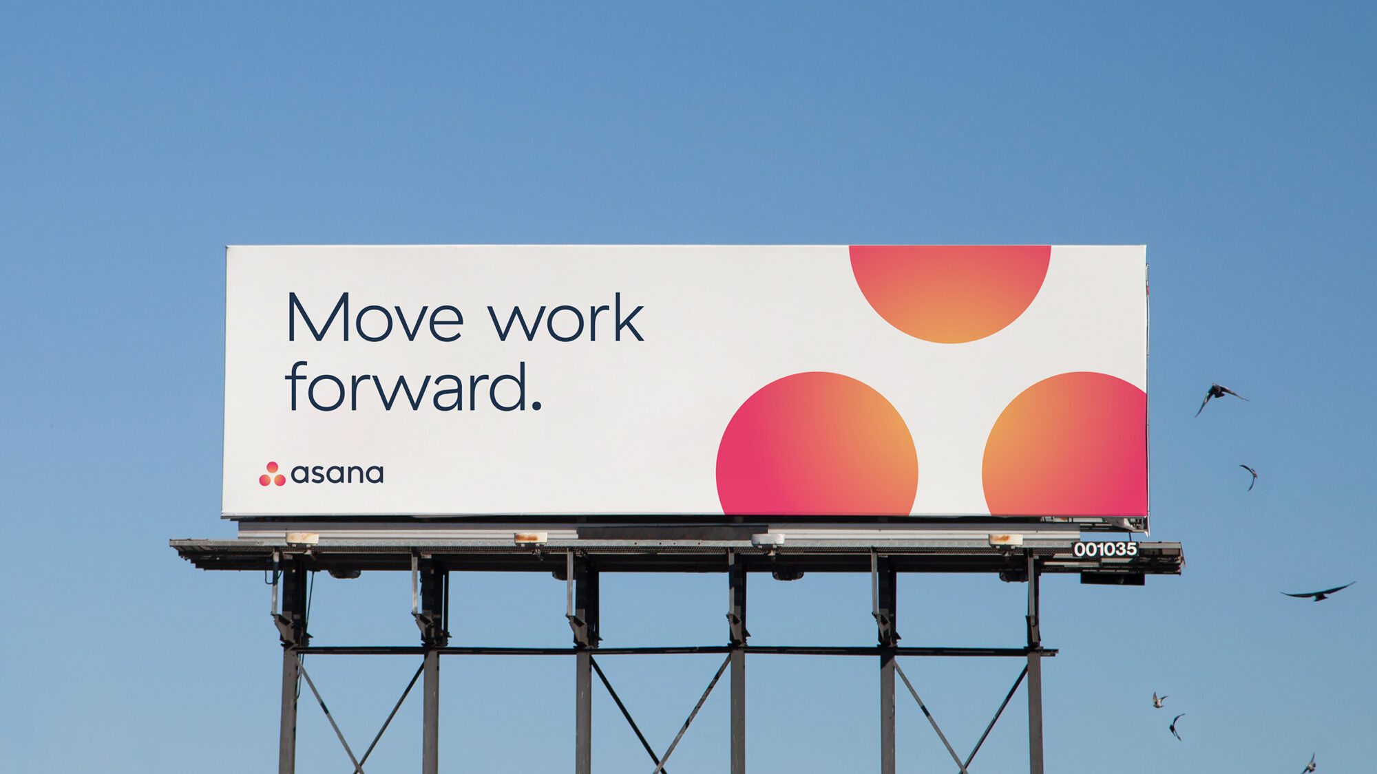 An out of home Asana advert on a billboard with the statement 