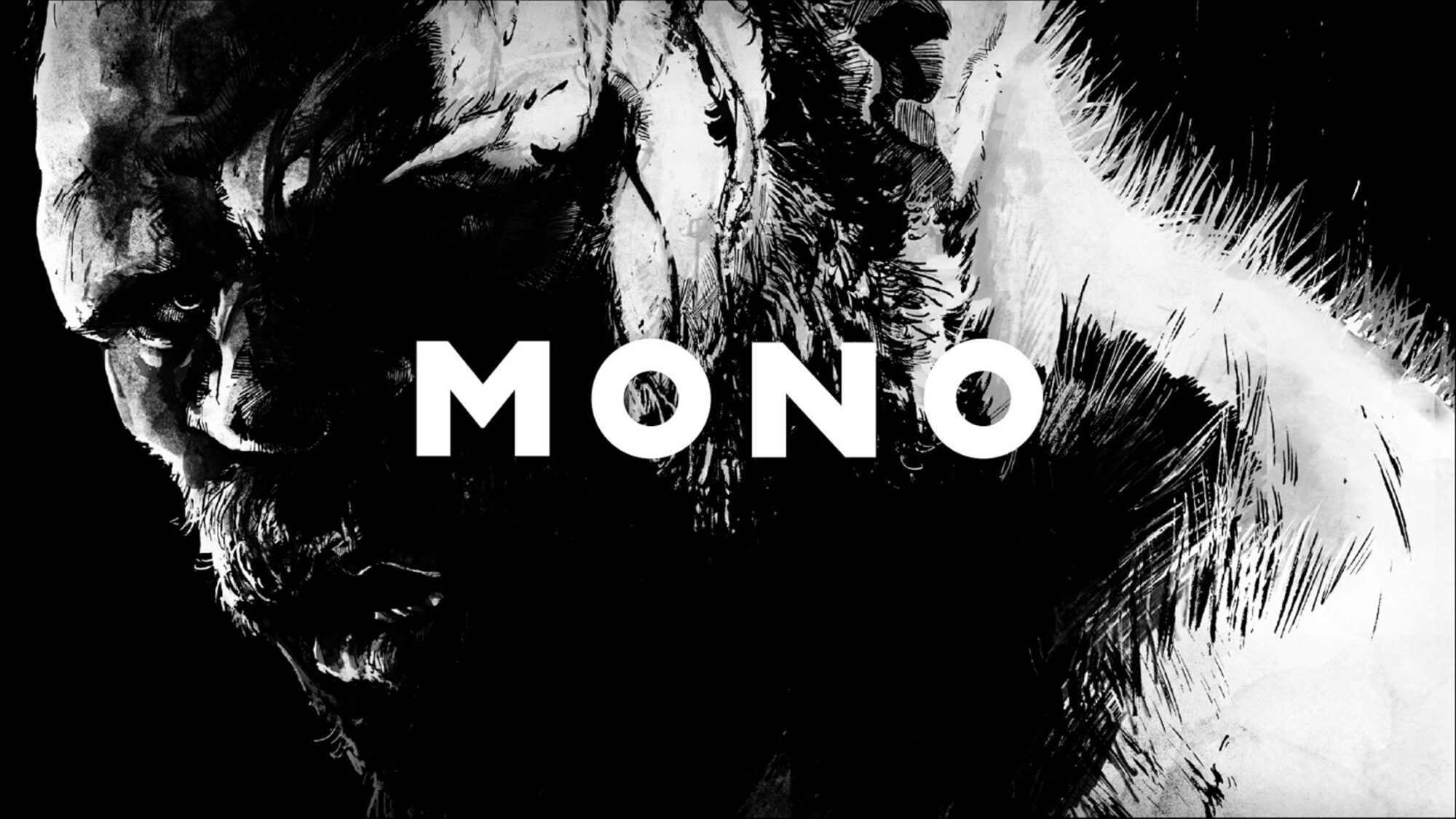 Comic book drawing of the Mono character in darkness