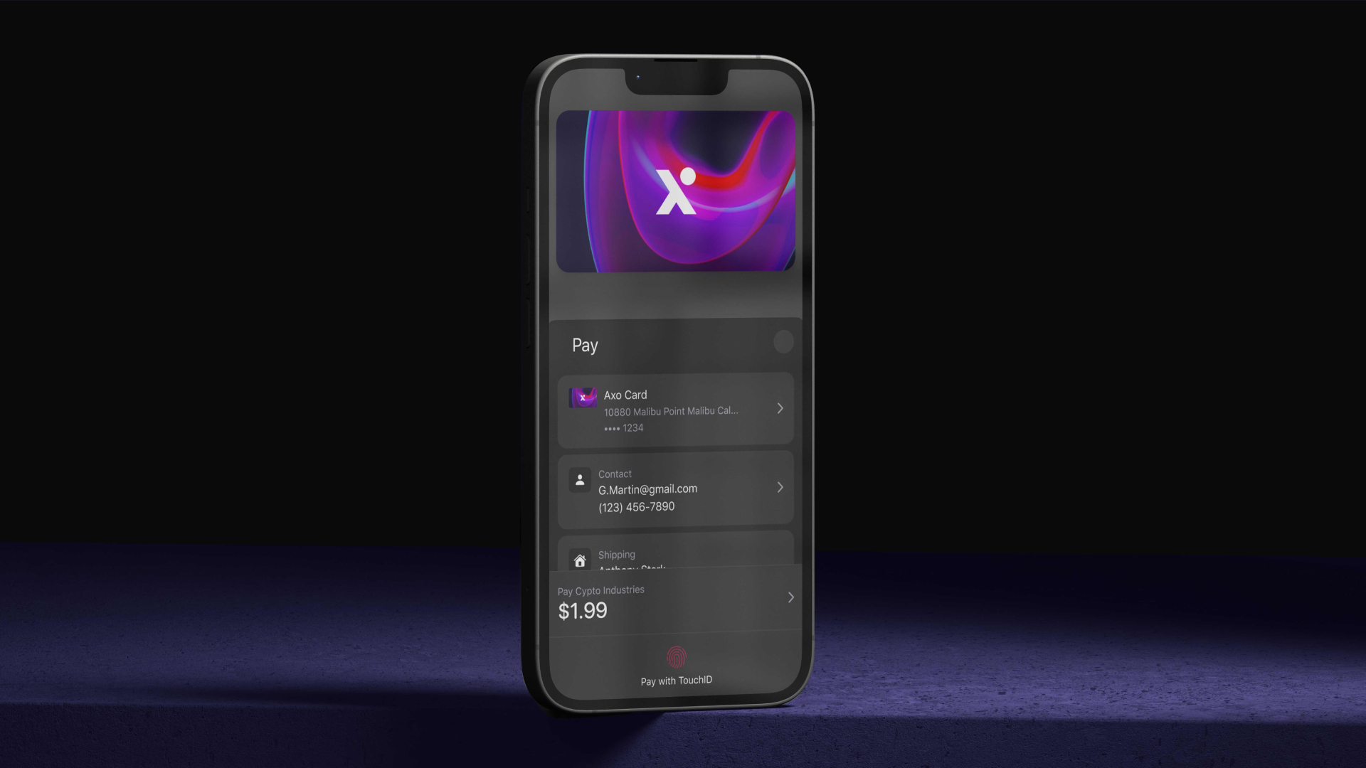 How the new axo brand could look on a mobile device.